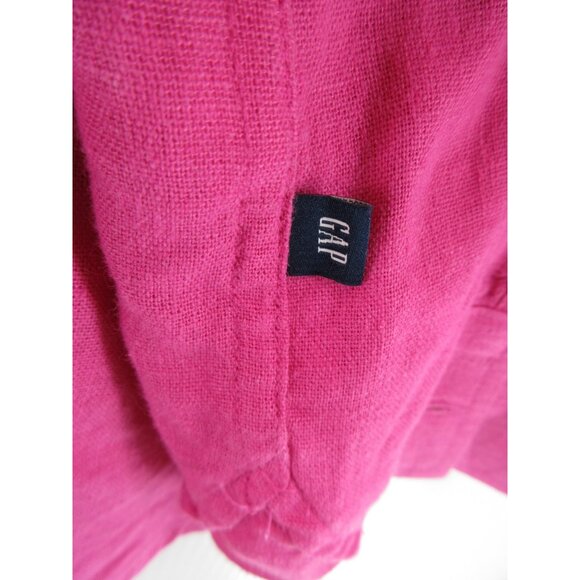 Gap Top XXL Linen Blend Tunic Shirt Button Down Pocket Preppy Woven - Picture 4 of 11